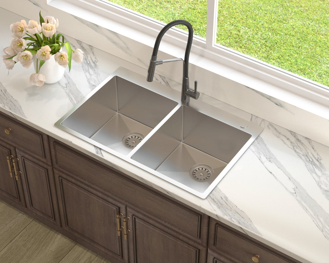 EP-5050 Dual Mount Even Double Bowl Stainless Steel Kitchen Sink