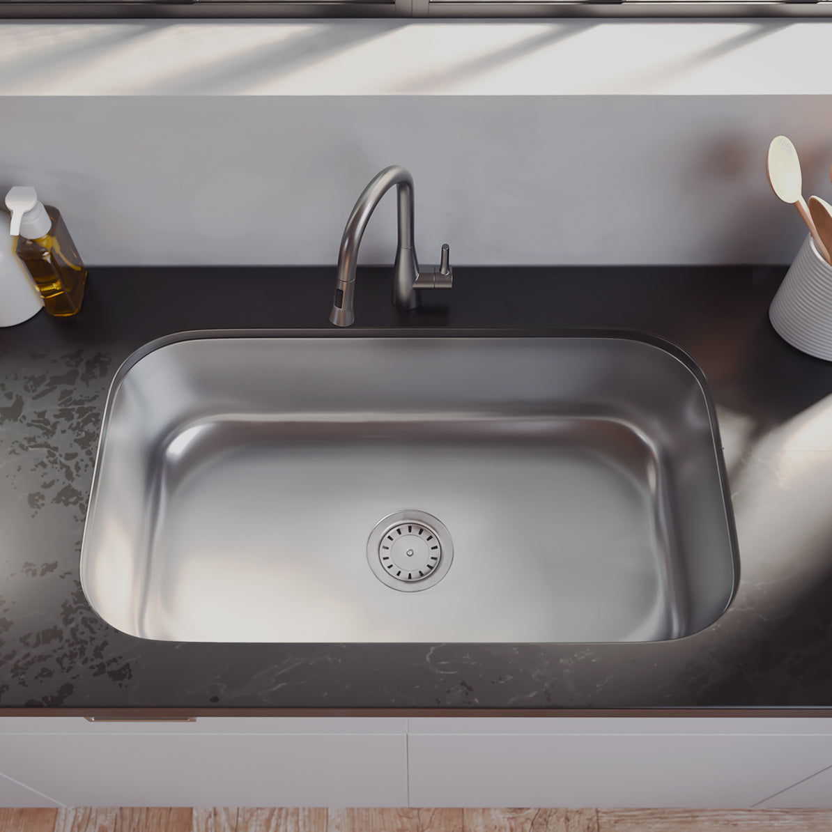 C-3018 Large Single Bowl (30 X 18) Stainless Steel Kitchen Sink