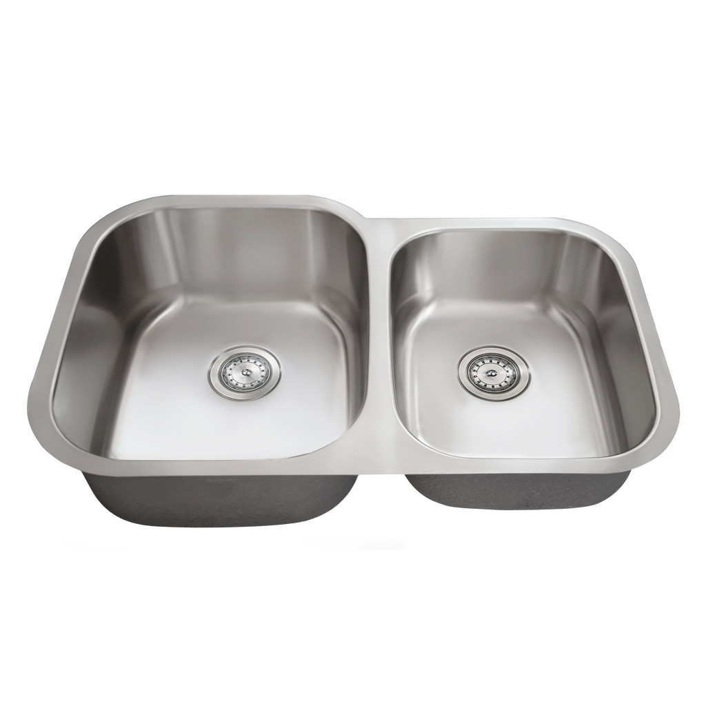 C-6040 Offset Double Bowl (60/40 Large bowl on Left) Stainless Steel Kitchen Sink