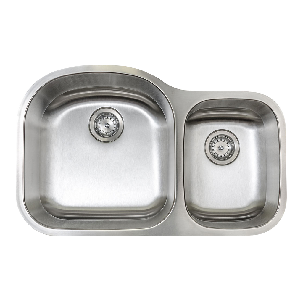 C-7030 Offset Double Bowl (70/30 Large bowl on Left) Stainless Steel Kitchen Sink