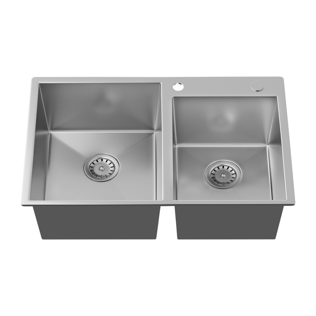 EP-6040 Dual Mount Offset Double Bowl (60/40) Stainless Steel Kitchen Sink